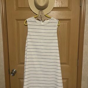 Beachlunchlounge White and Blue Asymmetrical Sundress